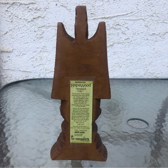 Vintage Cocc Joe's Carved Hawaiian Hapa Wood "Winner Tiki" Totem Statue Figure - Picture 7 of 9